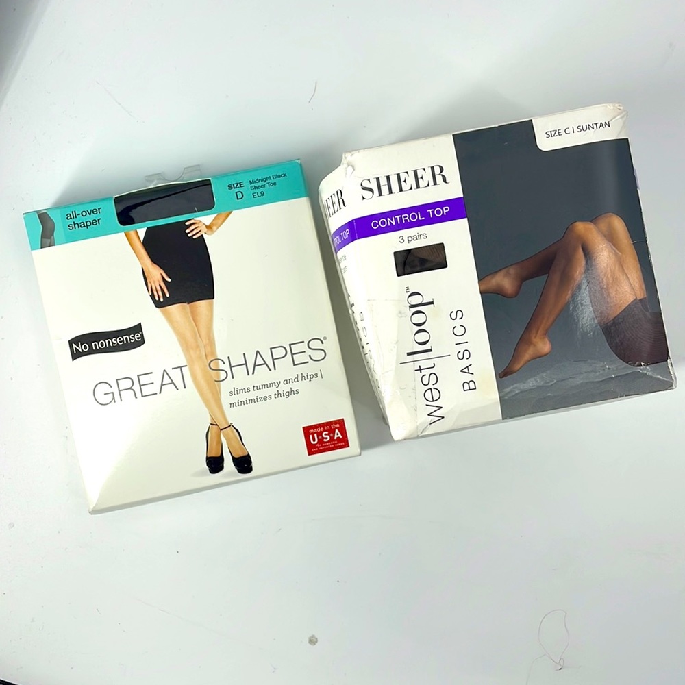 Set of 4 Pantyhose Nude Black
